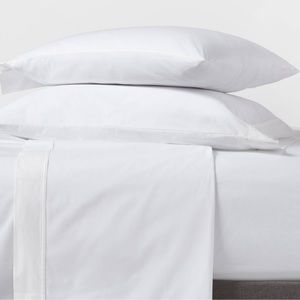 New threshold white sheet set 300 thread organic twin size